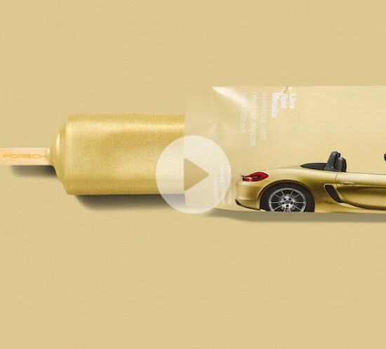 ice cream bar porsche colors partnership promo campaign
